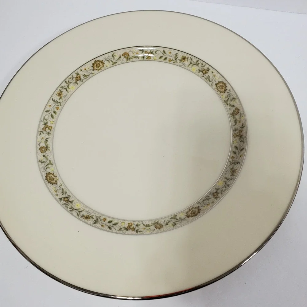 Lenox Springdale Salad Dinner Bread & Appetizer Plates 3 Pieces Platinum Trim